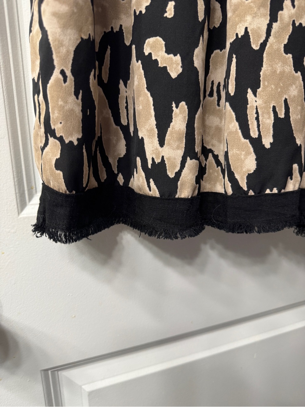 Umgee Black and Beige Tiered Casual Shirt Dress - Picture 4 of 5